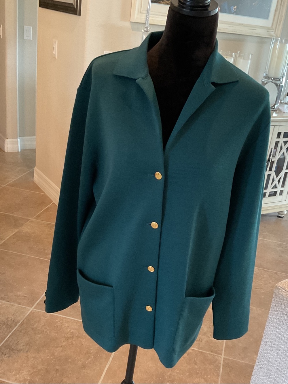 ST. CROIX knit four button front cardigan/jacket, oversize, see measurements, M